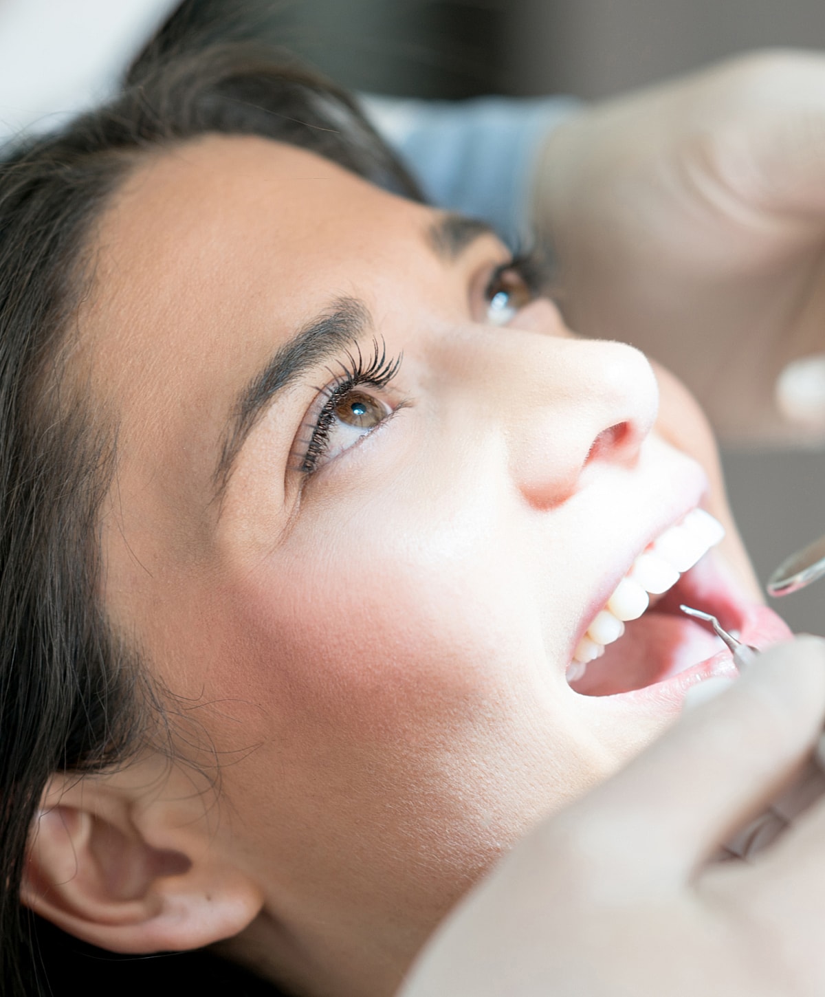 Patient receiving dental care in a clinic.